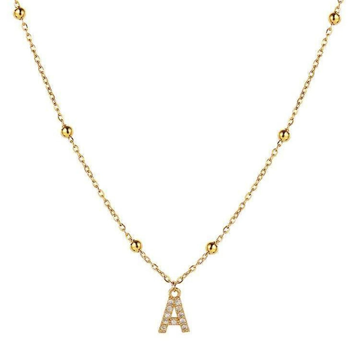 Mini Dainty Initial Necklace Gold