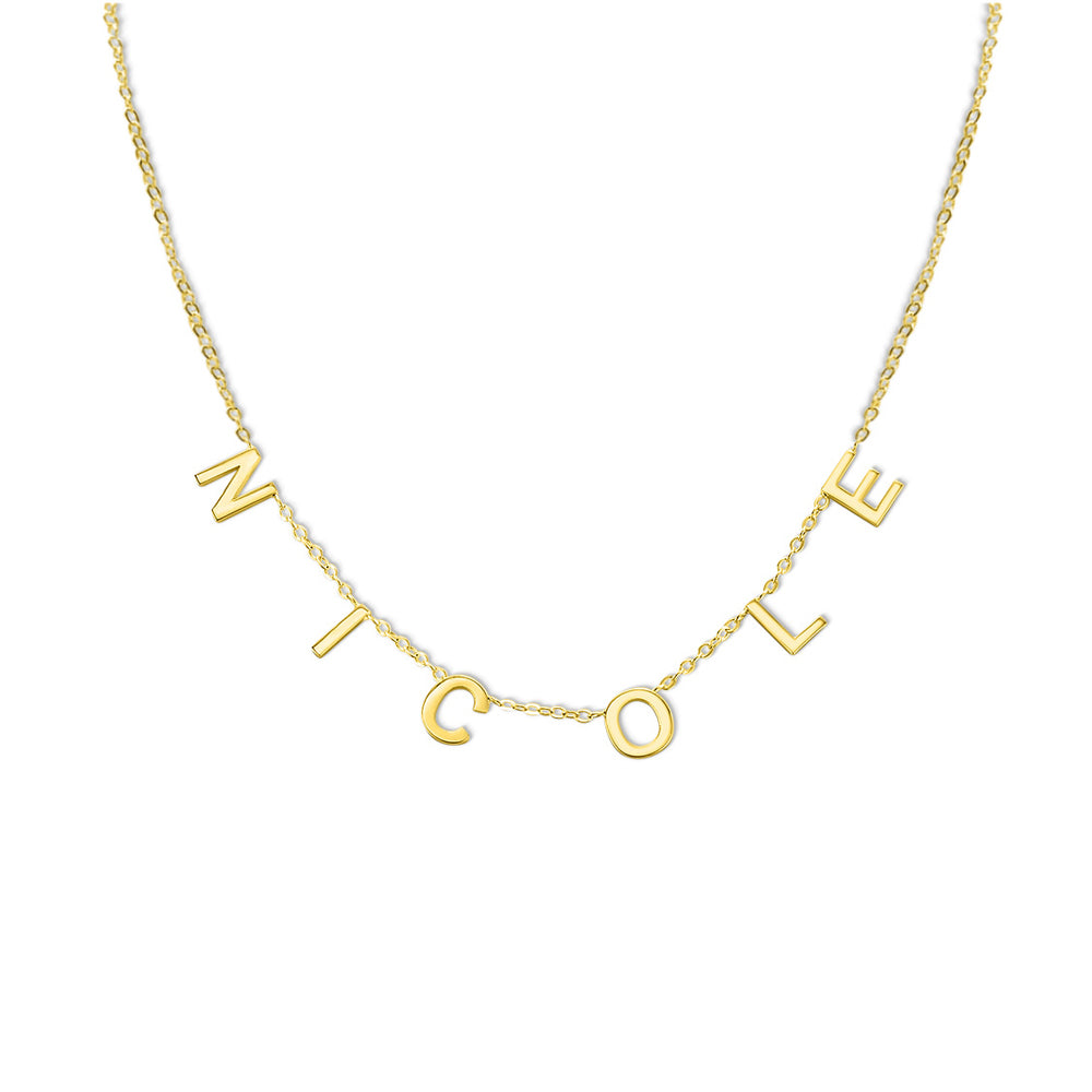Bold Charms Name Necklace Gold