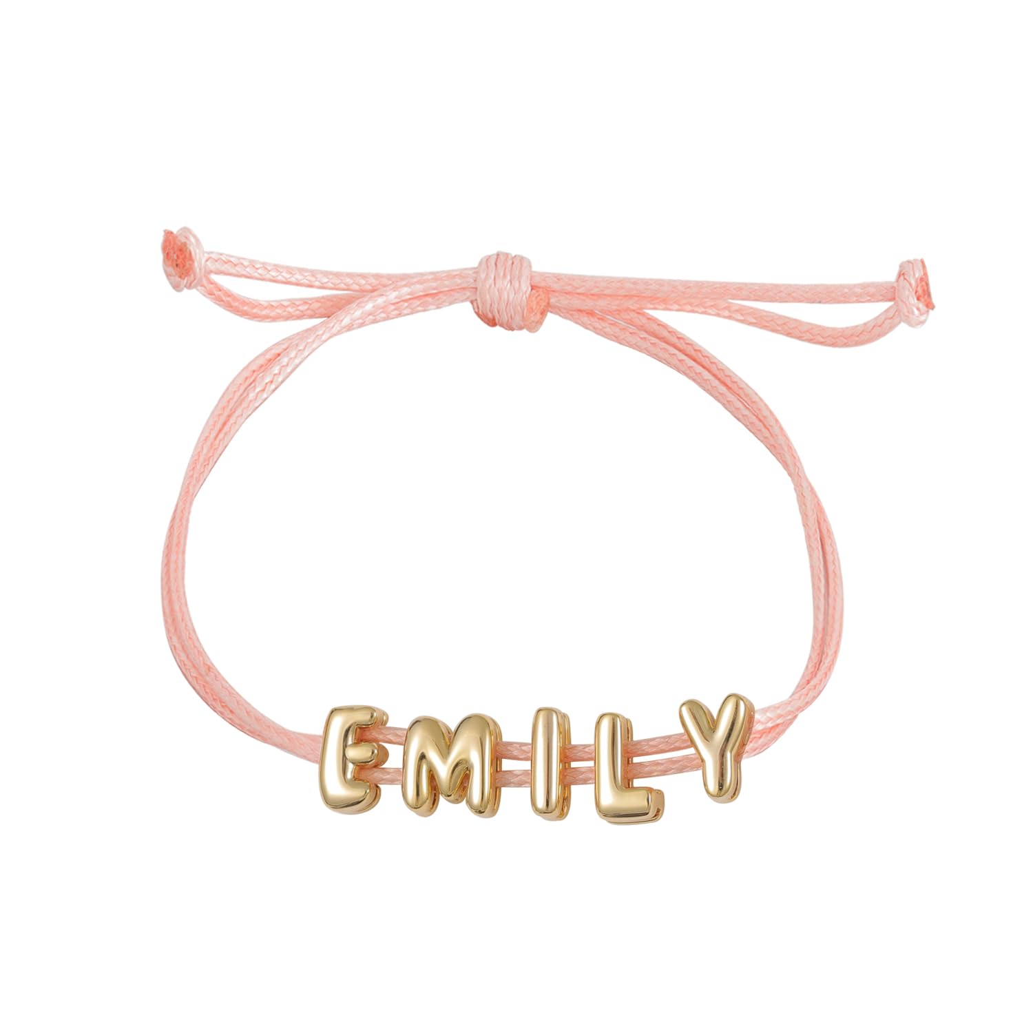 3D Bubble Name Bracelet Gold Letters