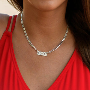 Bold Personalized Name Necklace Gold