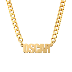 Bold Personalized Name Necklace Gold