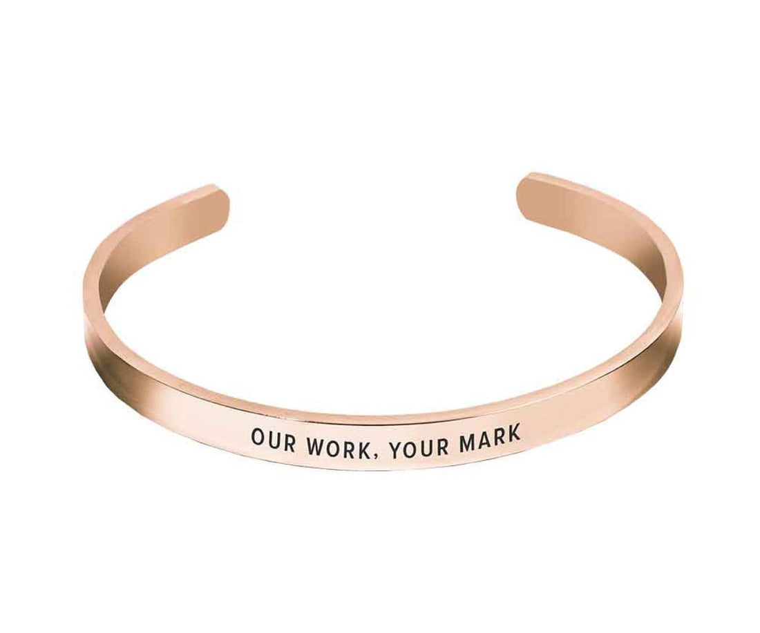Engraved Custom Cuff Bracelet Rose Gold