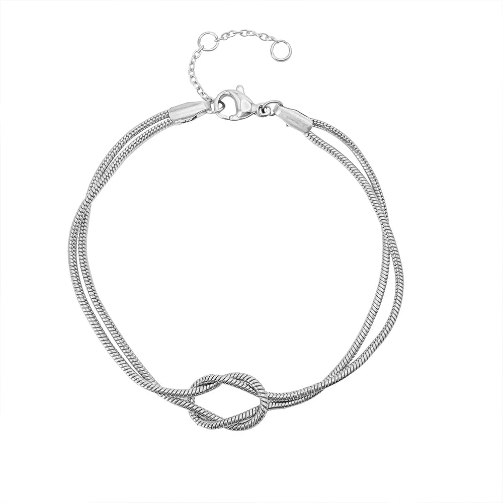 Snake Chain Infinity Bracelet Silver