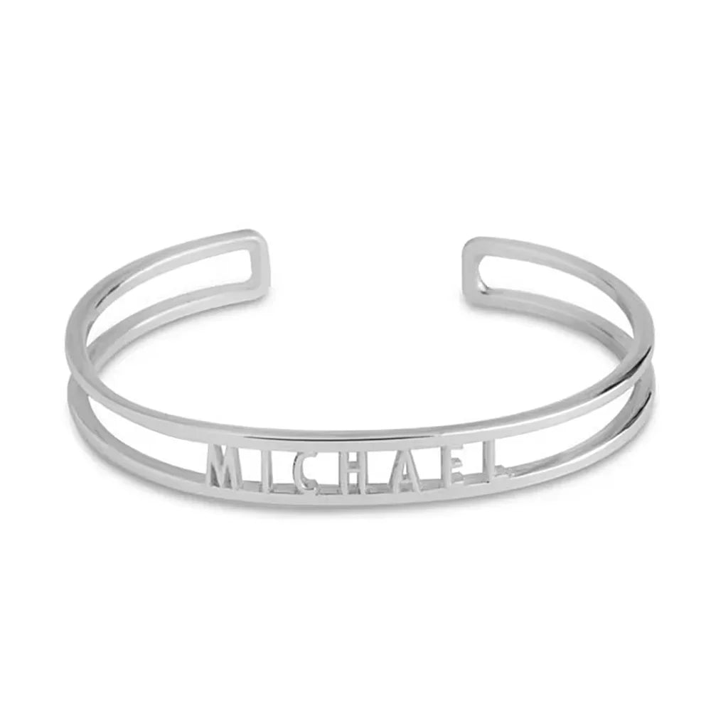 Cuff Name Bracelet Silver