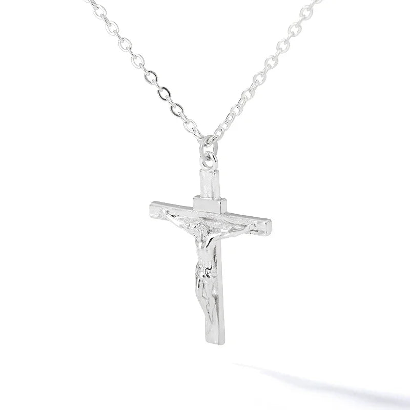 Christian Cross Pendant Necklace Silver