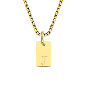 Single Initial Engraved Charm Necklace