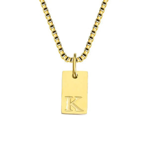 Single Initial Engraved Charm Necklace