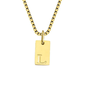 Single Initial Engraved Charm Necklace
