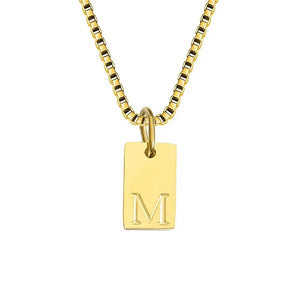 Single Initial Engraved Charm Necklace
