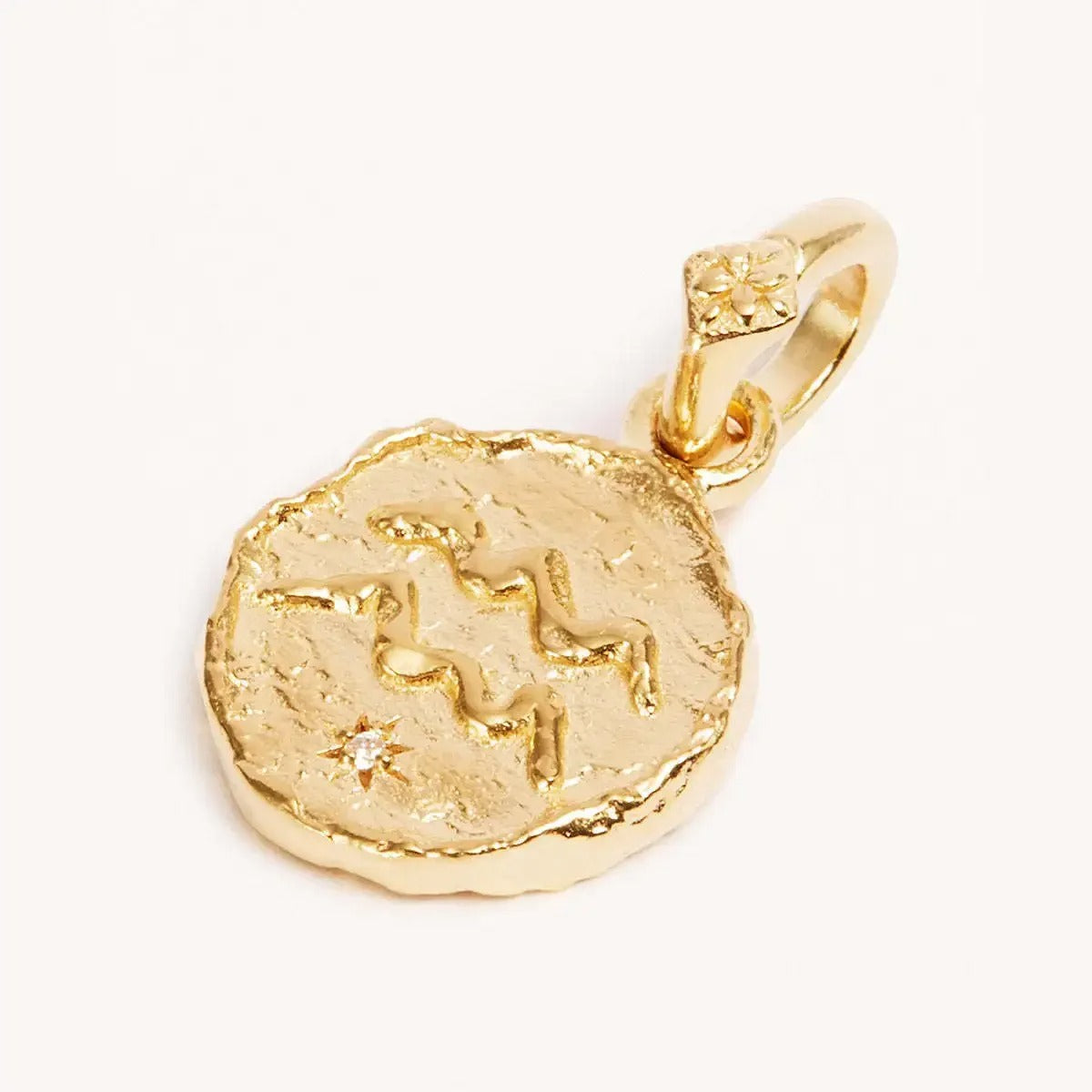 Vintage Zodiac Sign Pendant Necklace Gold