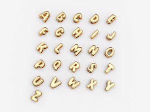 3D Bubble Name Chain Necklace 18K Gold