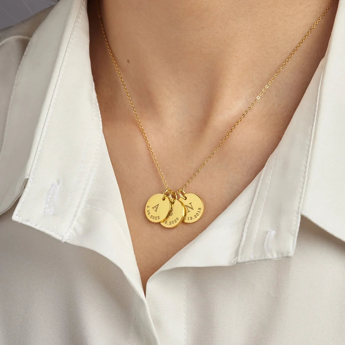 Children’s Initial Charm Necklace for Mom Gold