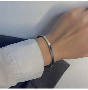 Classic Engraved Bangle Bracelet Silver