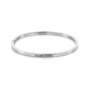 Classic Engraved Bangle Bracelet Silver