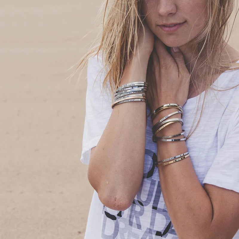 Engraved Custom Cuff Bracelet Rose Gold