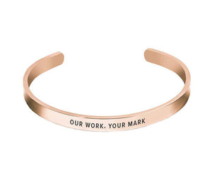 Engraved Custom Cuff Bracelet Rose Gold