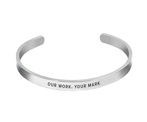 Engraved Custom Cuff Bracelet Silver