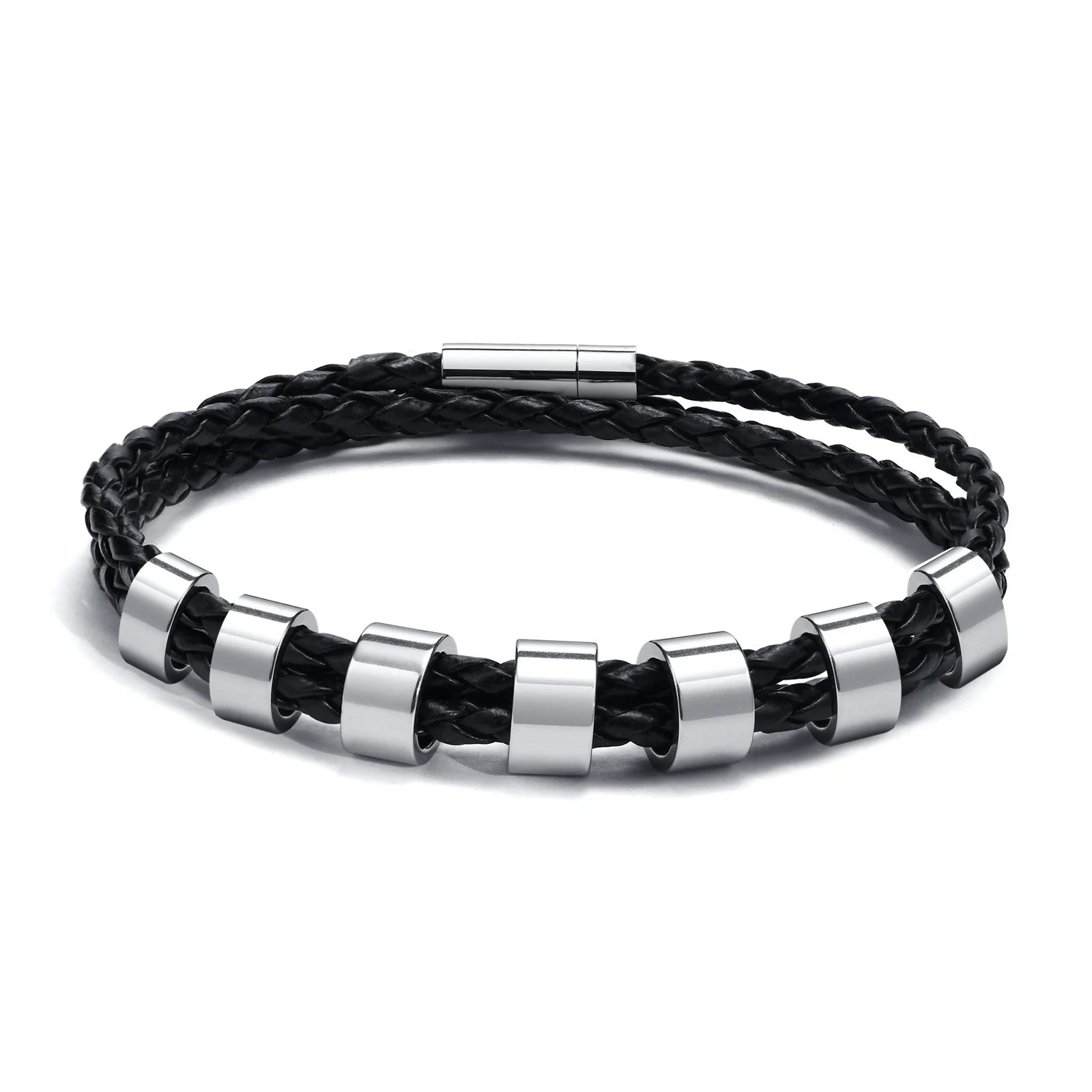 Engraved Custom Leather Braided Bracelet