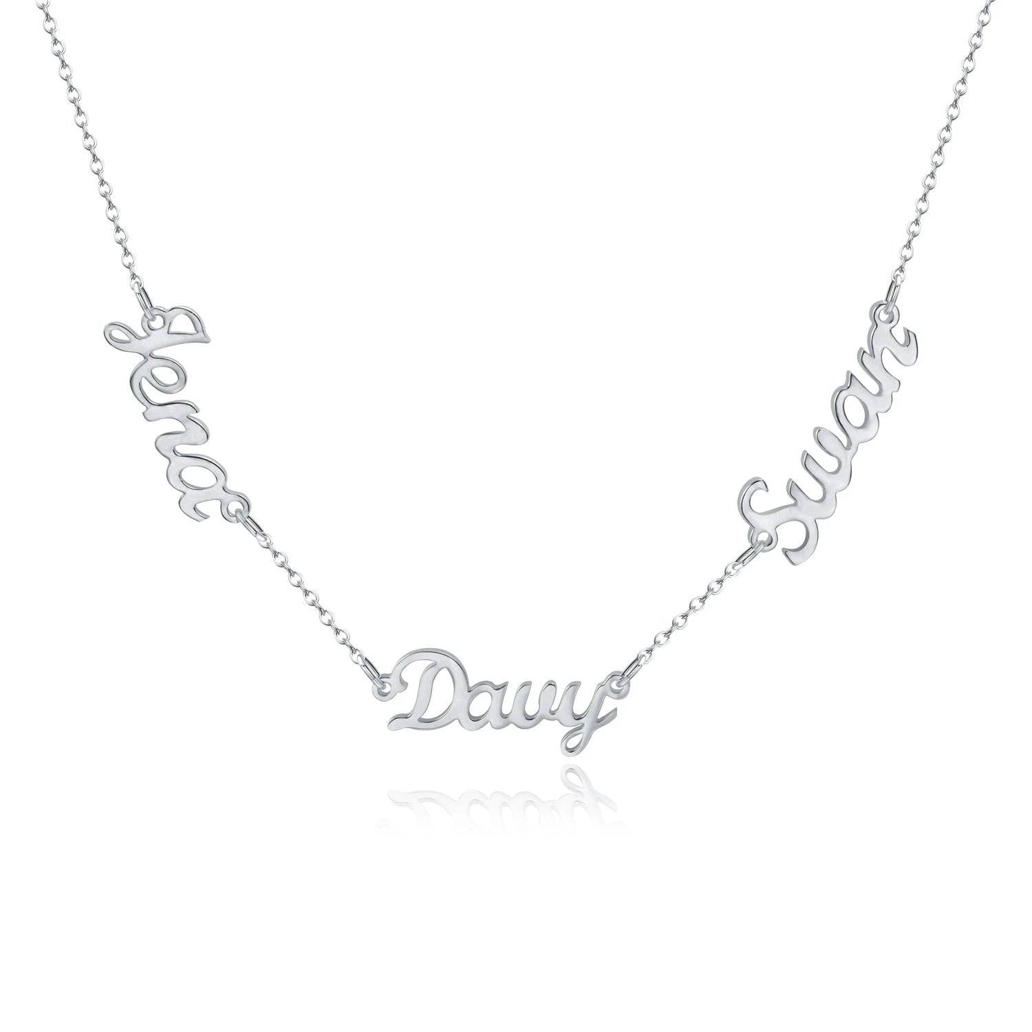 Multiple Names Necklace Silver