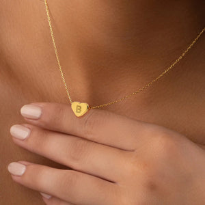 Minimalistic Heart Initial Necklace