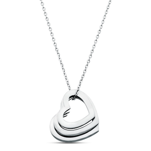 Personalized Heart Pendant Name Necklace Silver