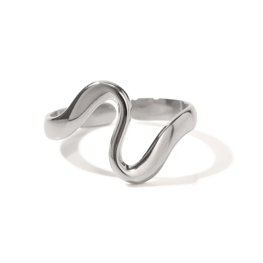 Raw Flow Ring Silver