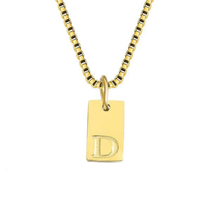 Single Initial Engraved Charm Necklace