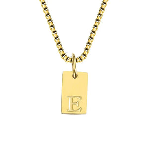 Single Initial Engraved Charm Necklace