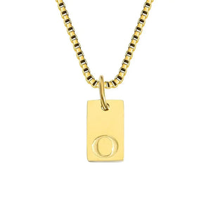Single Initial Engraved Charm Necklace