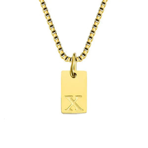 Single Initial Engraved Charm Necklace