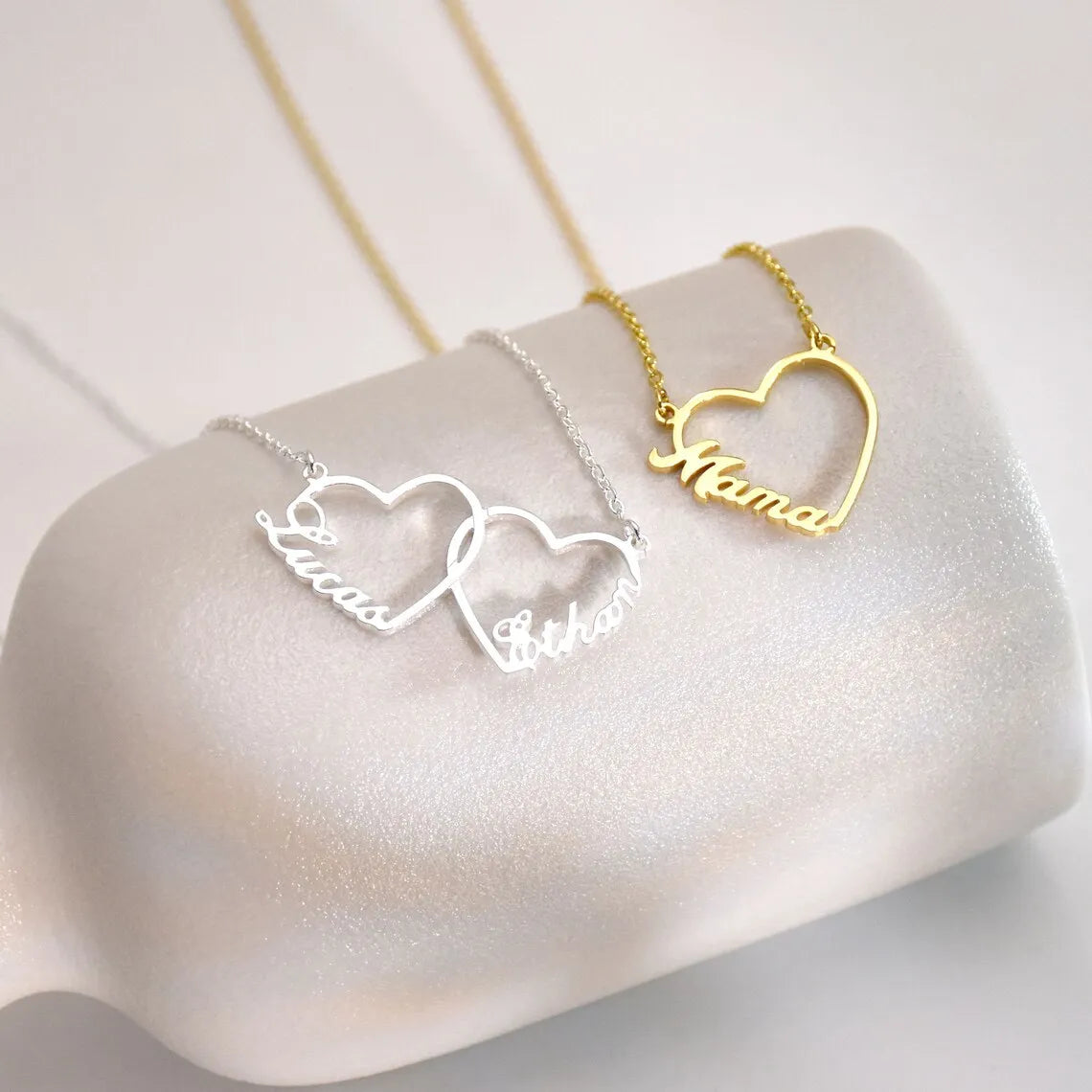 Triple Heart Custom Name Necklace