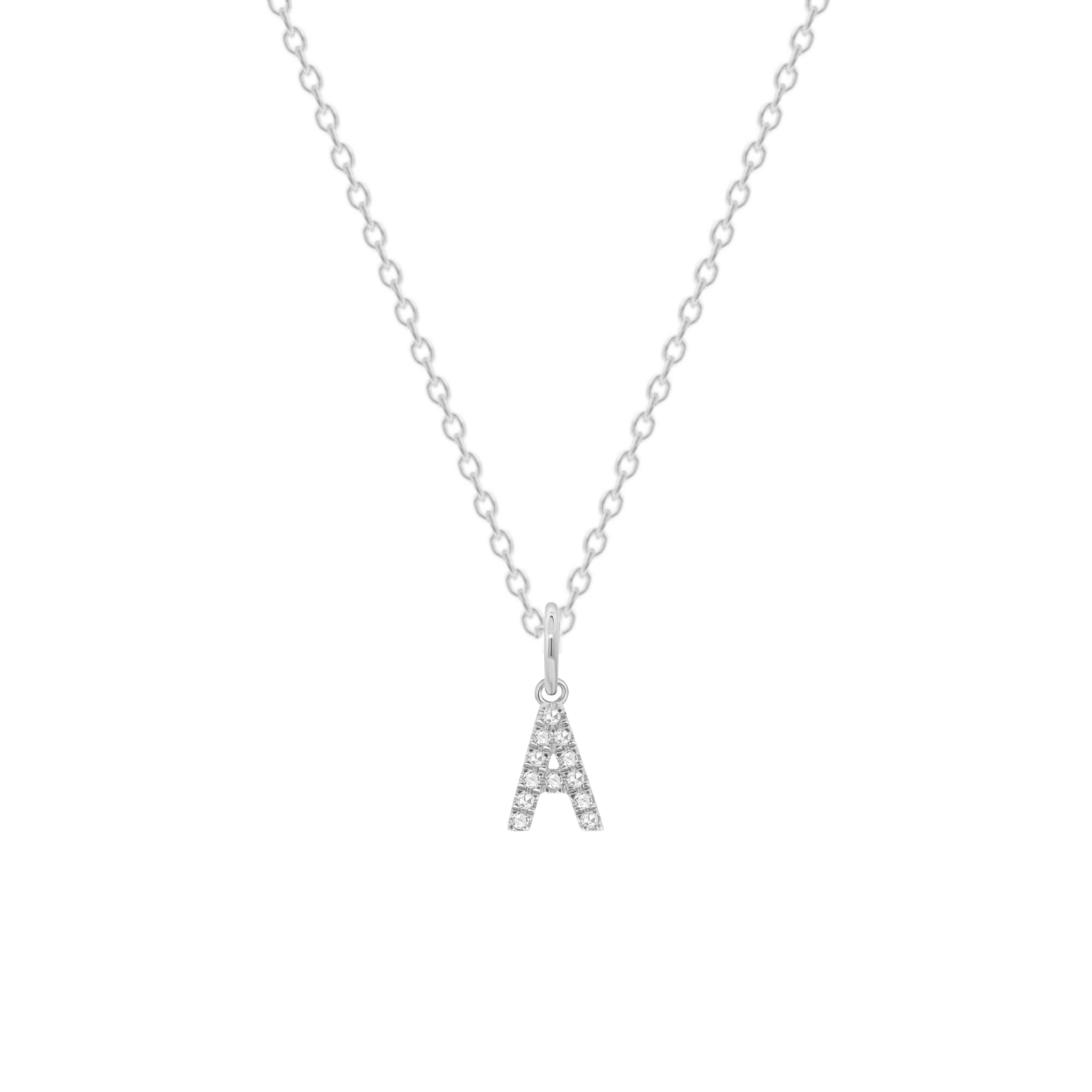 Dainty Initial Pendant Necklace Silver
